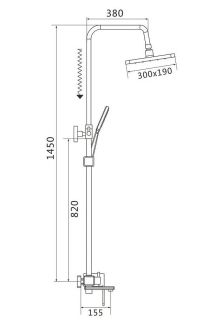 Душевая стойка Shevanik S8536H чёрный